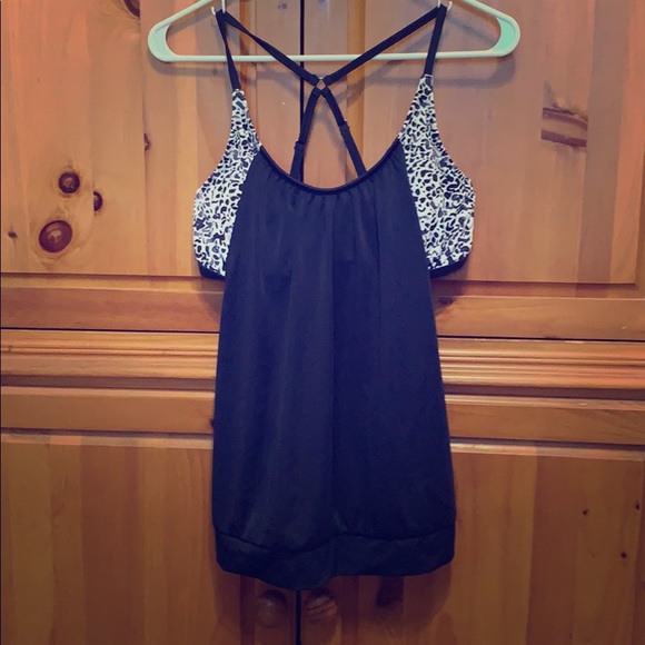 Blousy tankini top with built in bikini - Picture 1 of 3